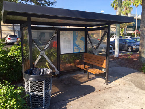 Bus stops are a great place to leave money on a walk.